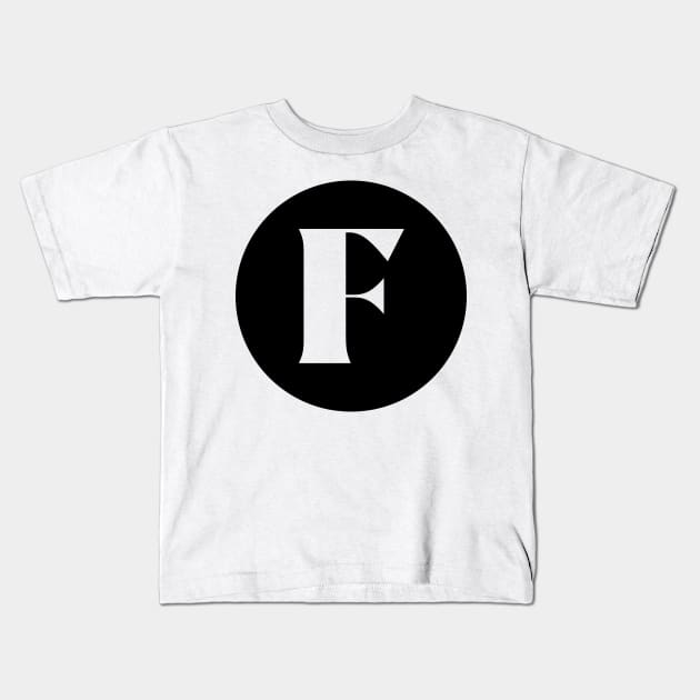 F (Letter Initial Monogram) Kids T-Shirt by n23tees